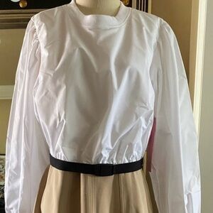 LDT Alecia Dress White Khaki NEW Size 10 or 12